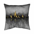 Begin Home Decor 20 x 20 in. Gold Sailboats-Double Sided Print Indoor Pillow 5541-2020-CO159-1
